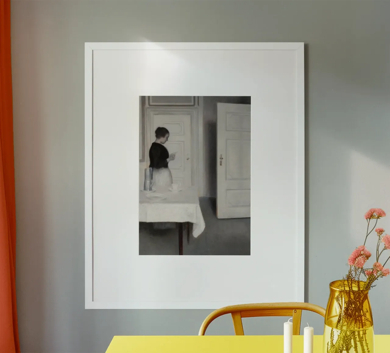 Vilhelm Hammershøi - Intérieur, femme lisant - Nordic Art hahnemühle de ClubArt