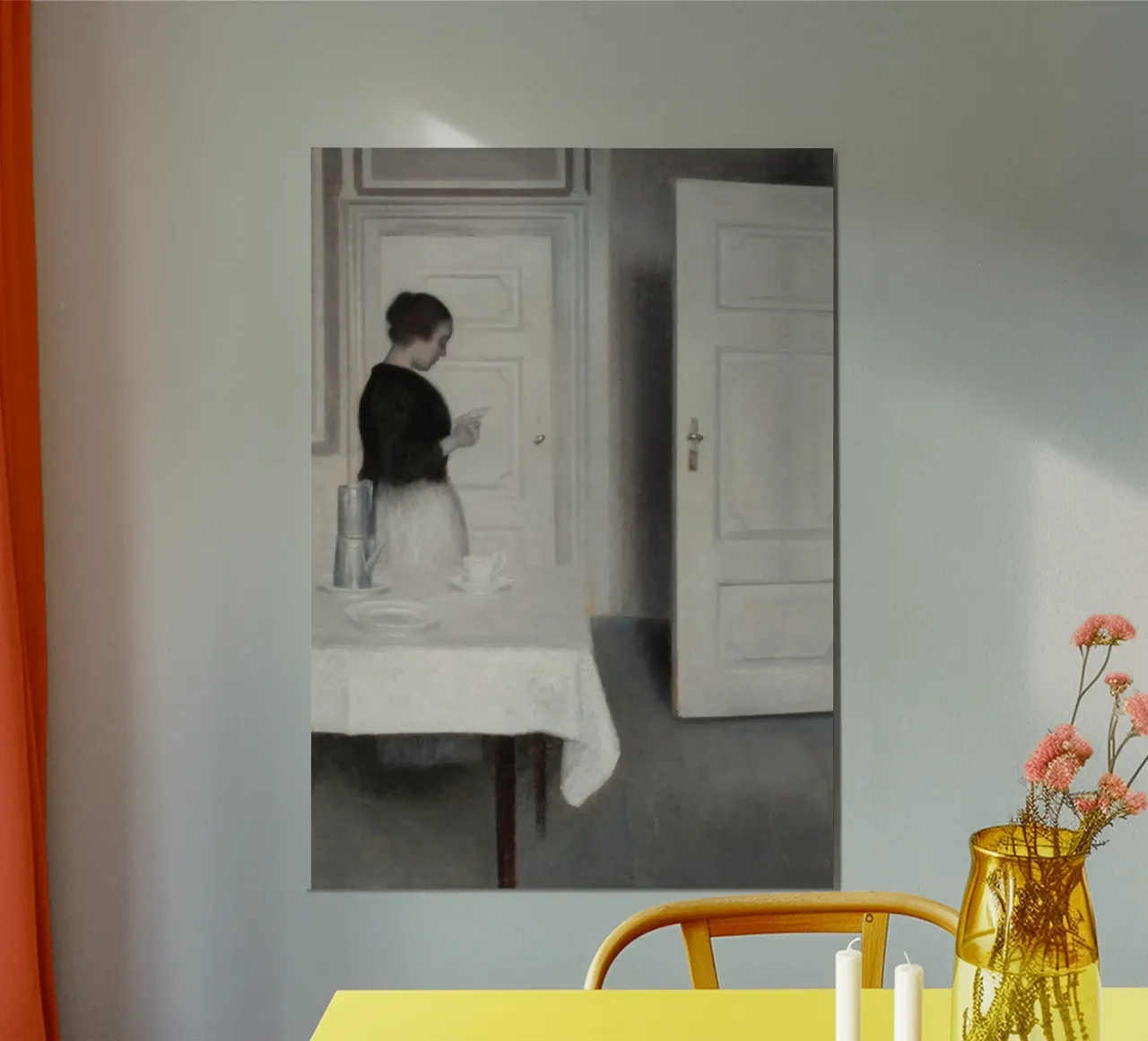 Vilhelm Hammershøi - Intérieur, femme lisant - Nordic Art hahnemühle de ClubArt