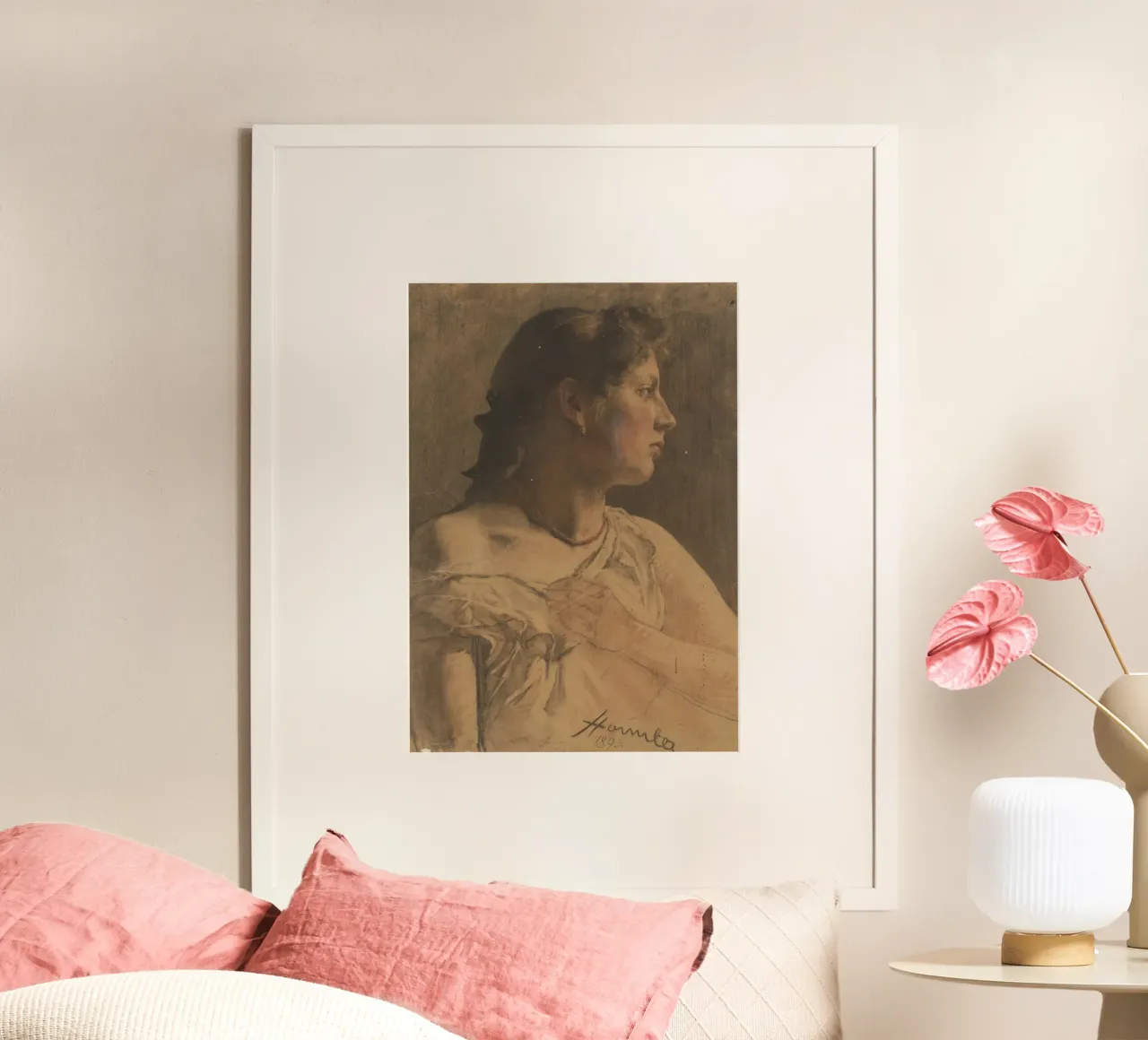 H. A. Houben - Ritratto femminile d'epoca - Studio accademico d'arte poster da ClubArt