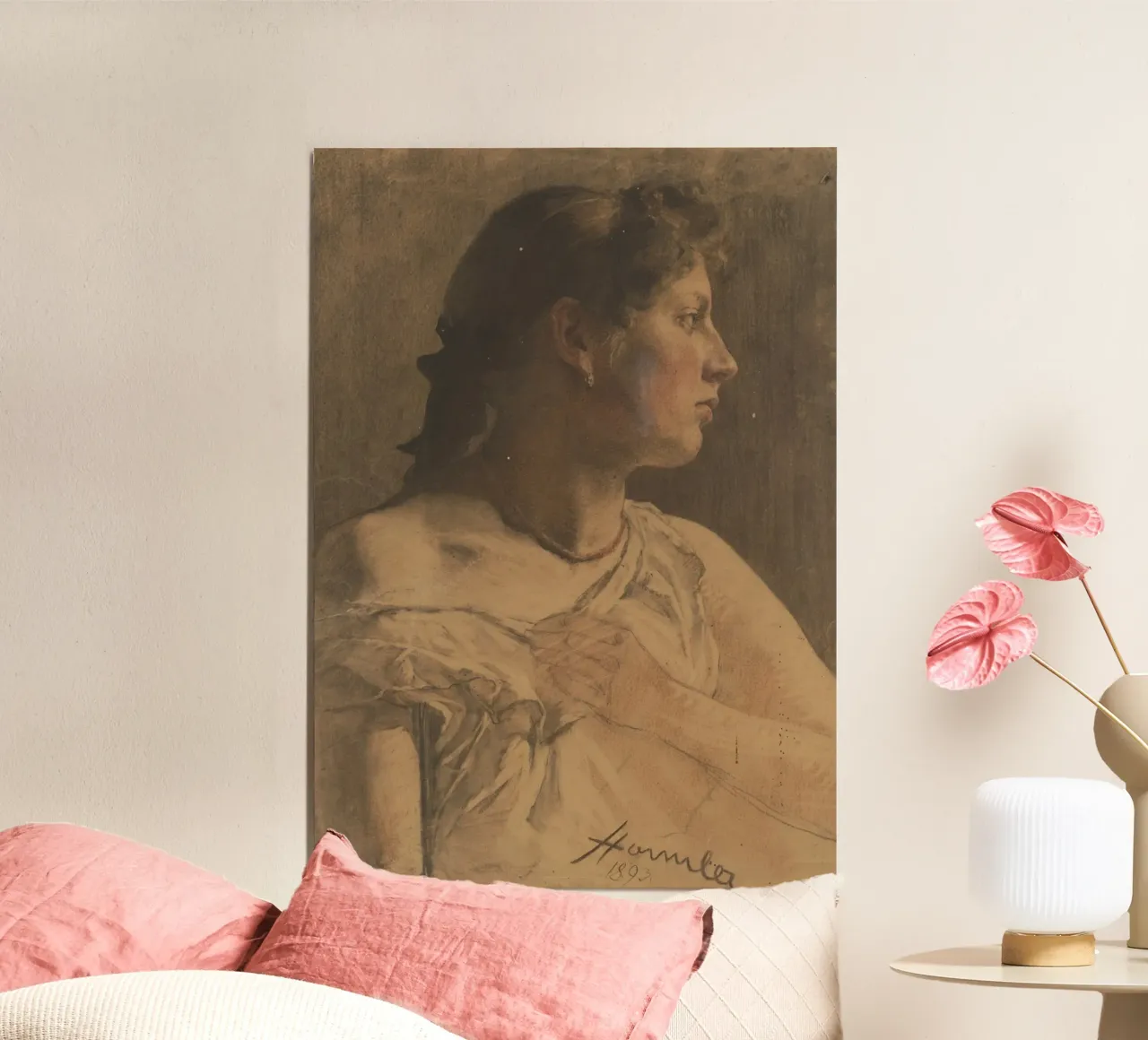 H. A. Houben - Ritratto femminile d'epoca - Studio accademico d'arte poster da ClubArt