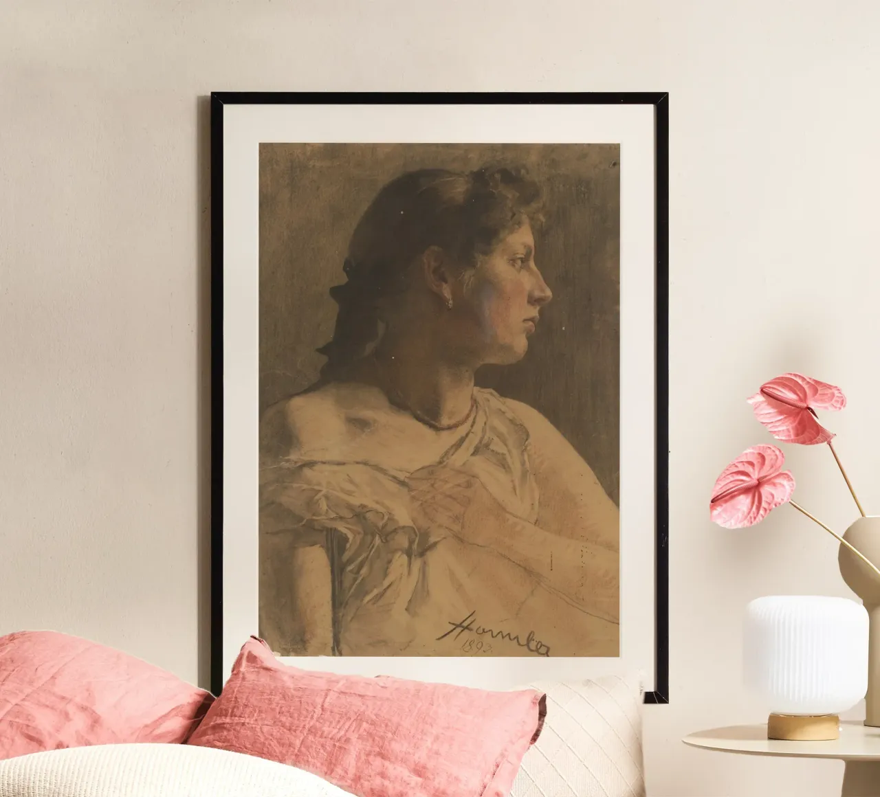 H. A. Houben - Ritratto femminile d'epoca - Studio accademico d'arte poster da ClubArt