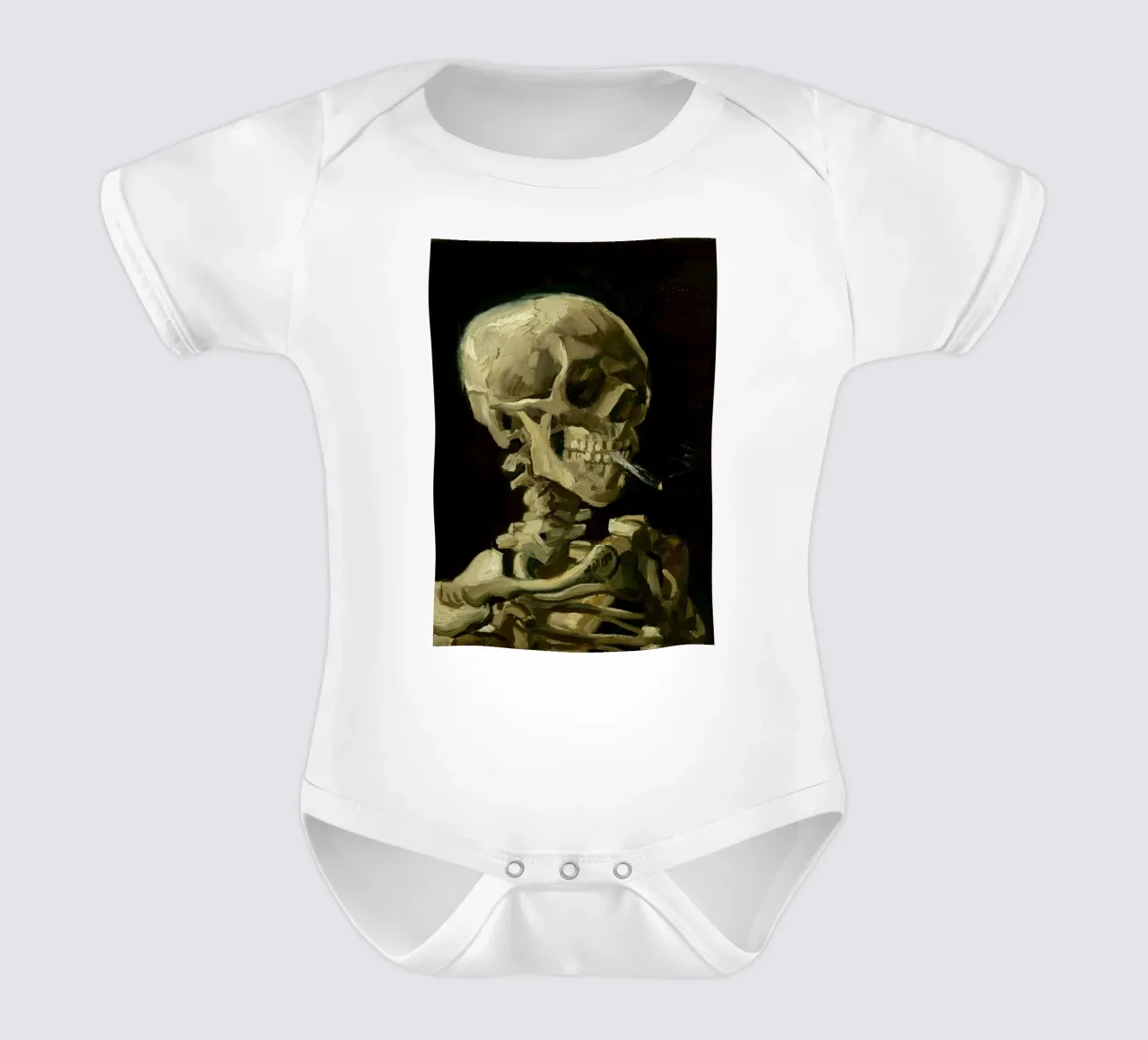 Van Gogh - Teschio con sigaretta - Dark Academia Art body neonato maniche corte da ClubArt