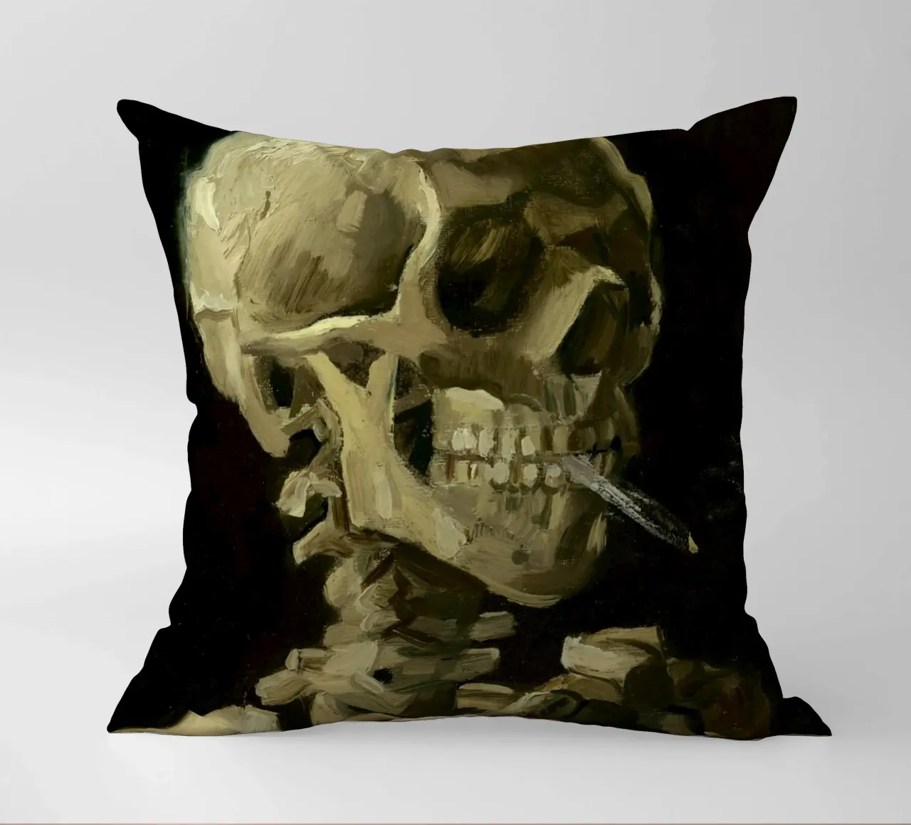 Van Gogh - Teschio con sigaretta - Dark Academia Art cuscino da ClubArt