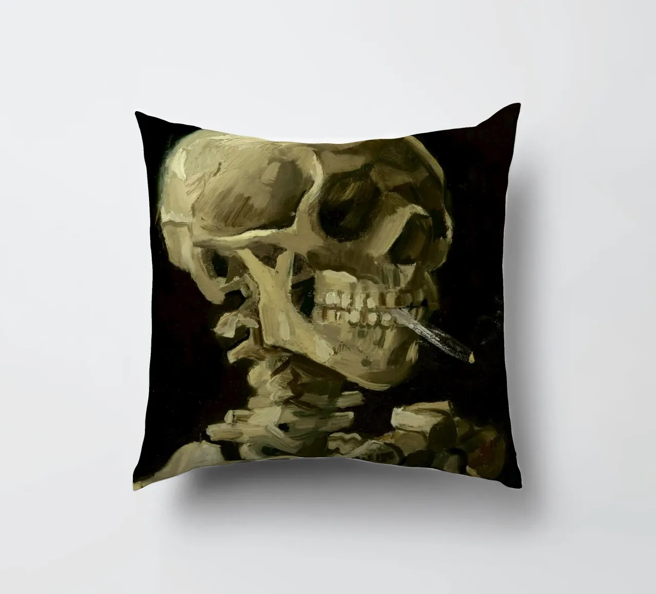 Van Gogh - Teschio con sigaretta - Dark Academia Art cuscino da ClubArt