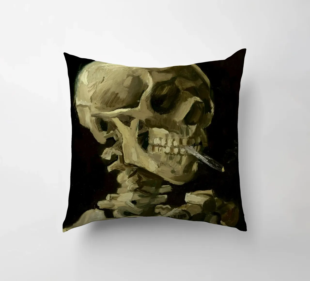 Van Gogh - Teschio con sigaretta - Dark Academia Art cuscino da ClubArt