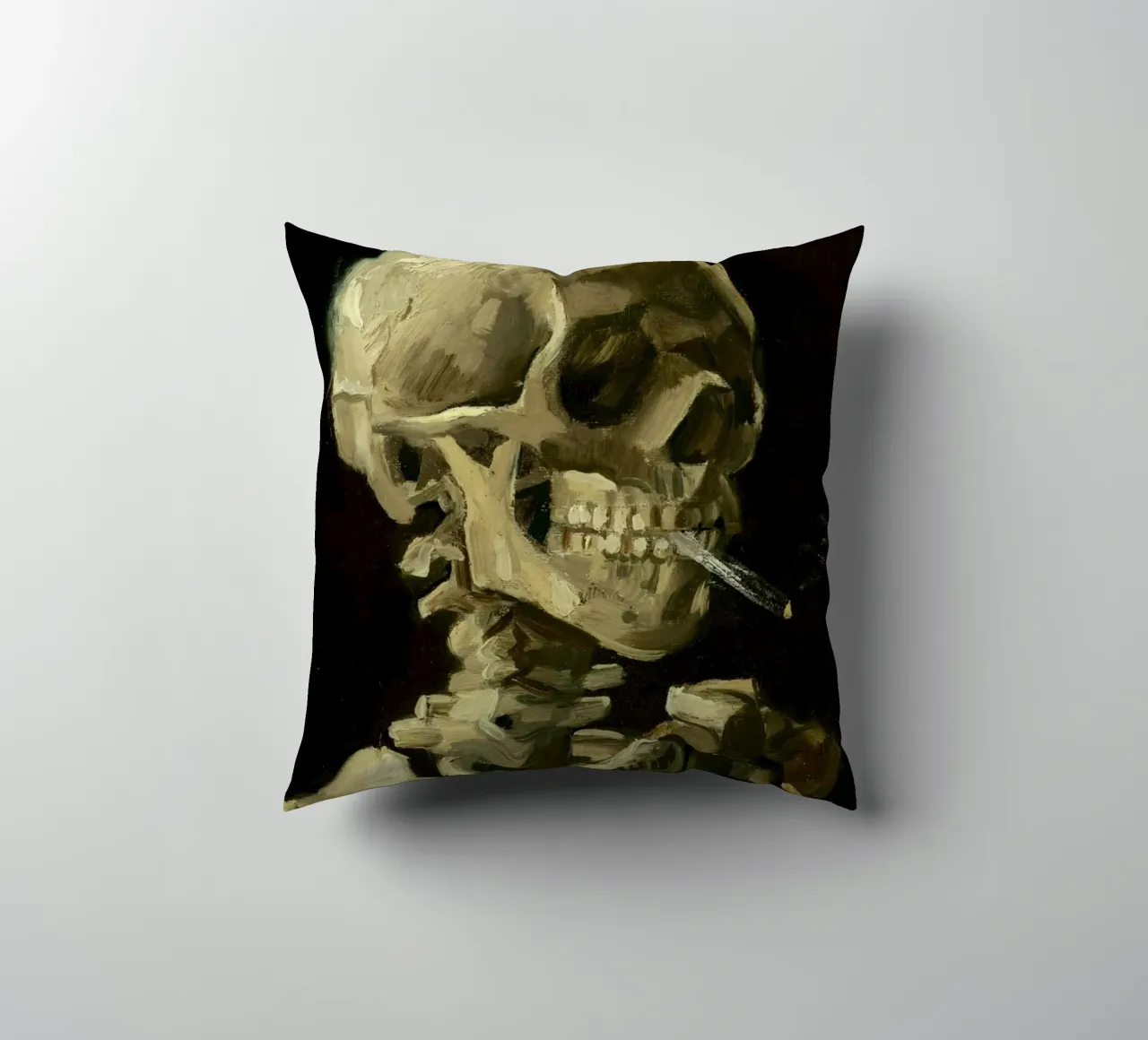 Van Gogh - Teschio con sigaretta - Dark Academia Art cuscino da ClubArt