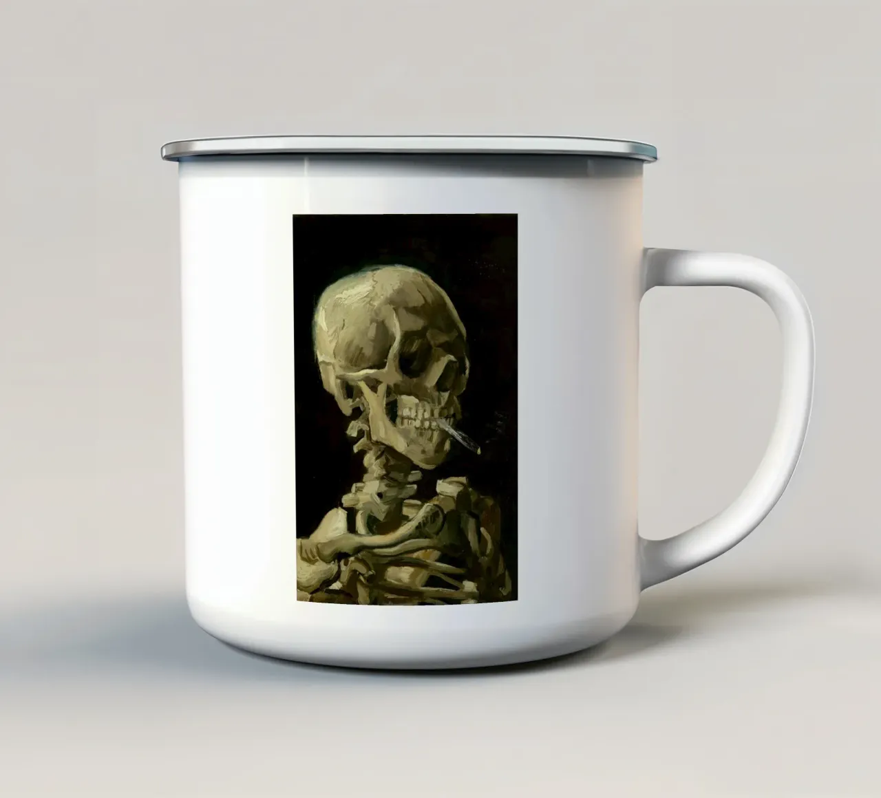 Van Gogh - Teschio con sigaretta - Dark Academia Art tazza in smalto da ClubArt