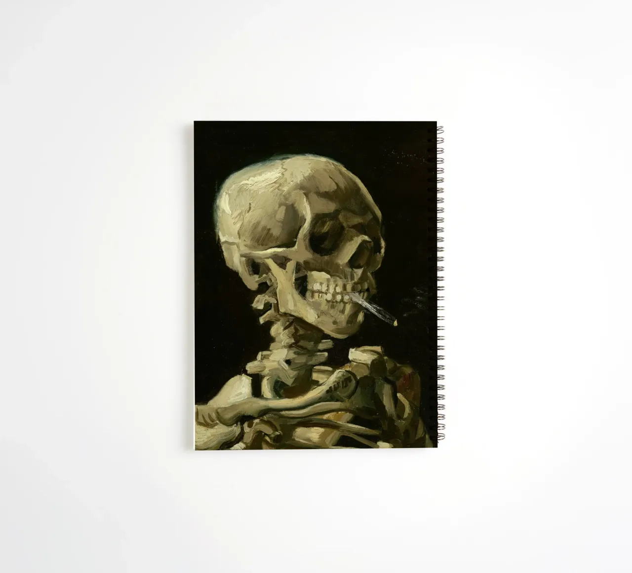 Van Gogh - Skull with Cigarette - Dark Academia Art spiral notebook by ClubArt