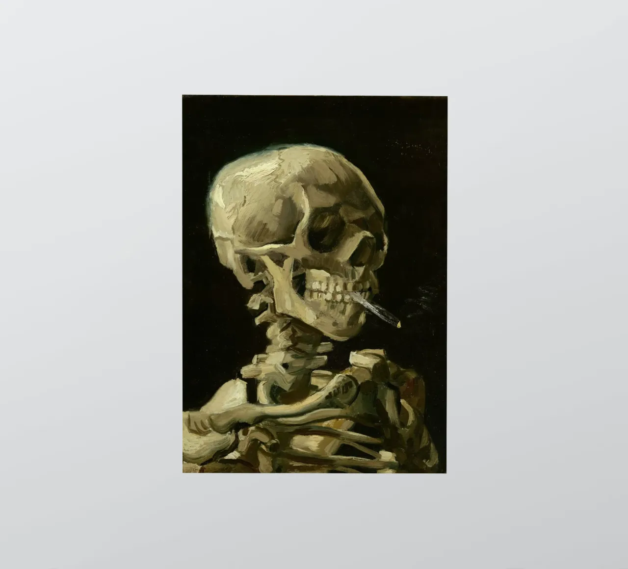 Van Gogh - Teschio con sigaretta - Dark Academia Art adesivo da ClubArt