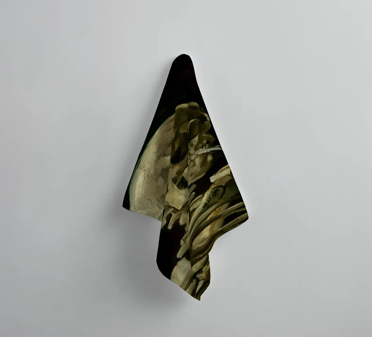 Van Gogh - Skull with Cigarette - Dark Academia Art towel by ClubArt