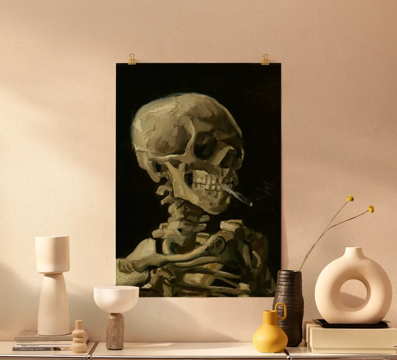 Van Gogh - Skull with Cigarette - Dark Academia Art poster by ClubArt