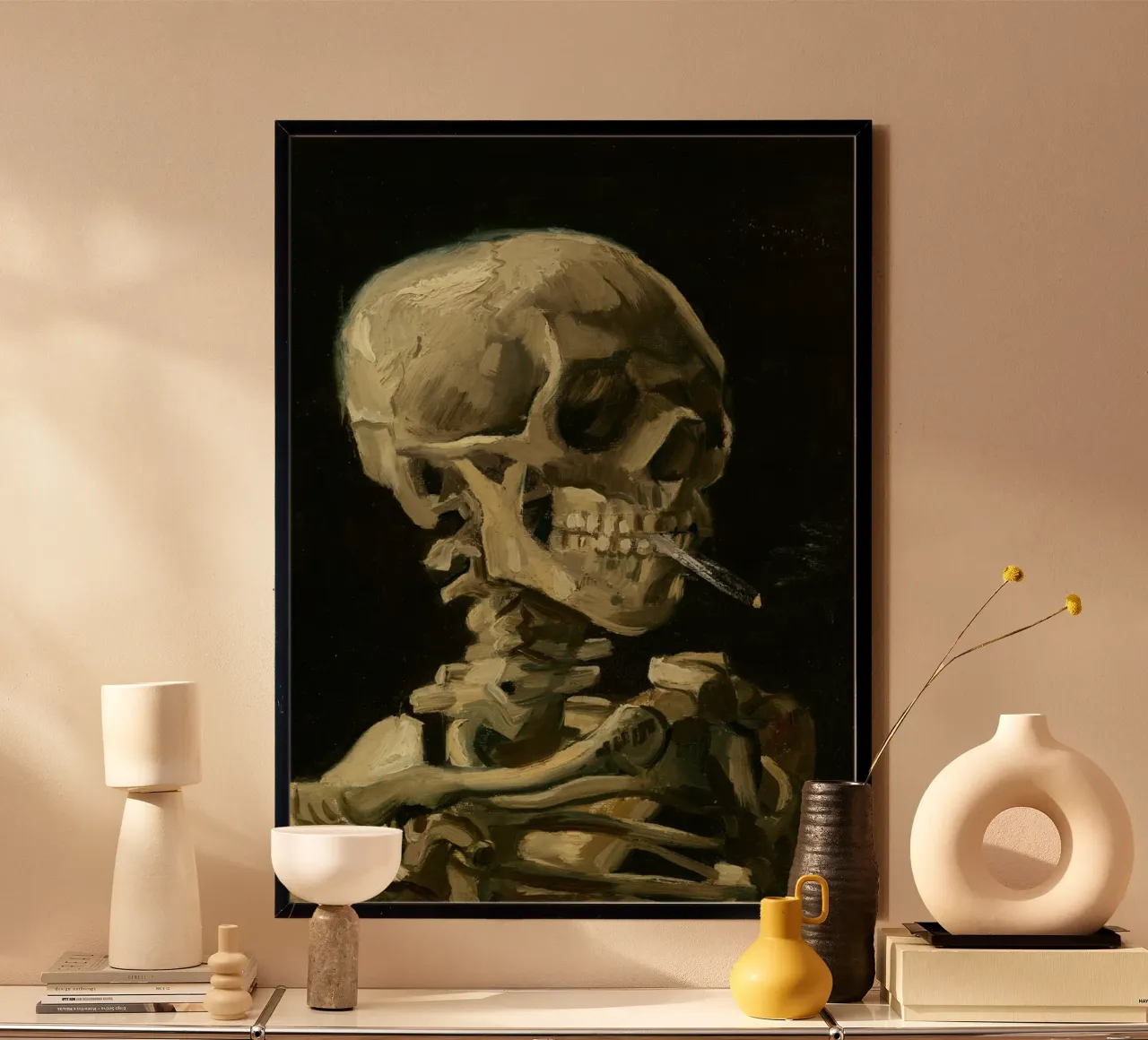 Van Gogh - Skull with Cigarette - Dark Academia Art poster by ClubArt