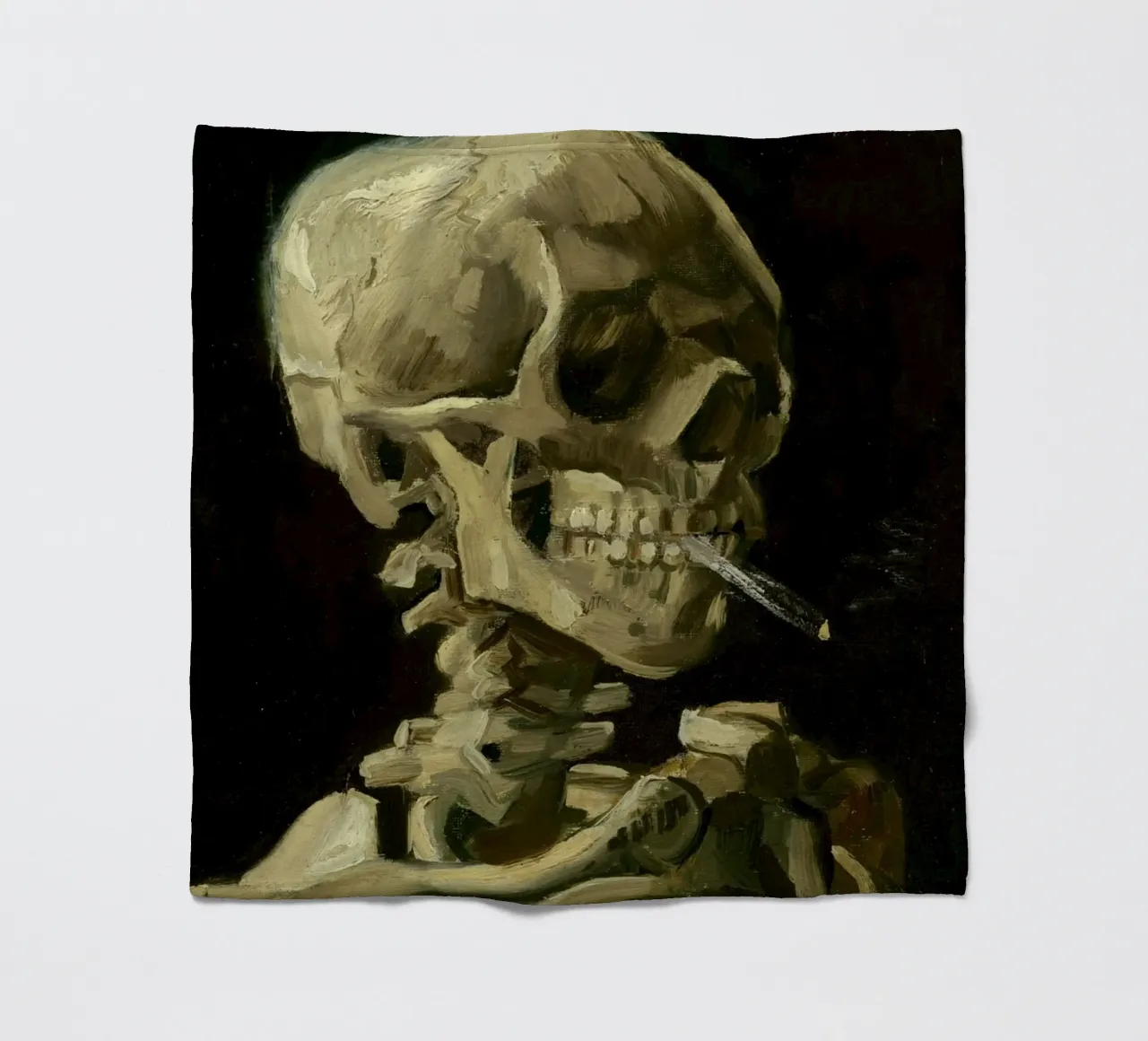 Van Gogh - Teschio con sigaretta - Dark Academia Art coperta in pile da ClubArt