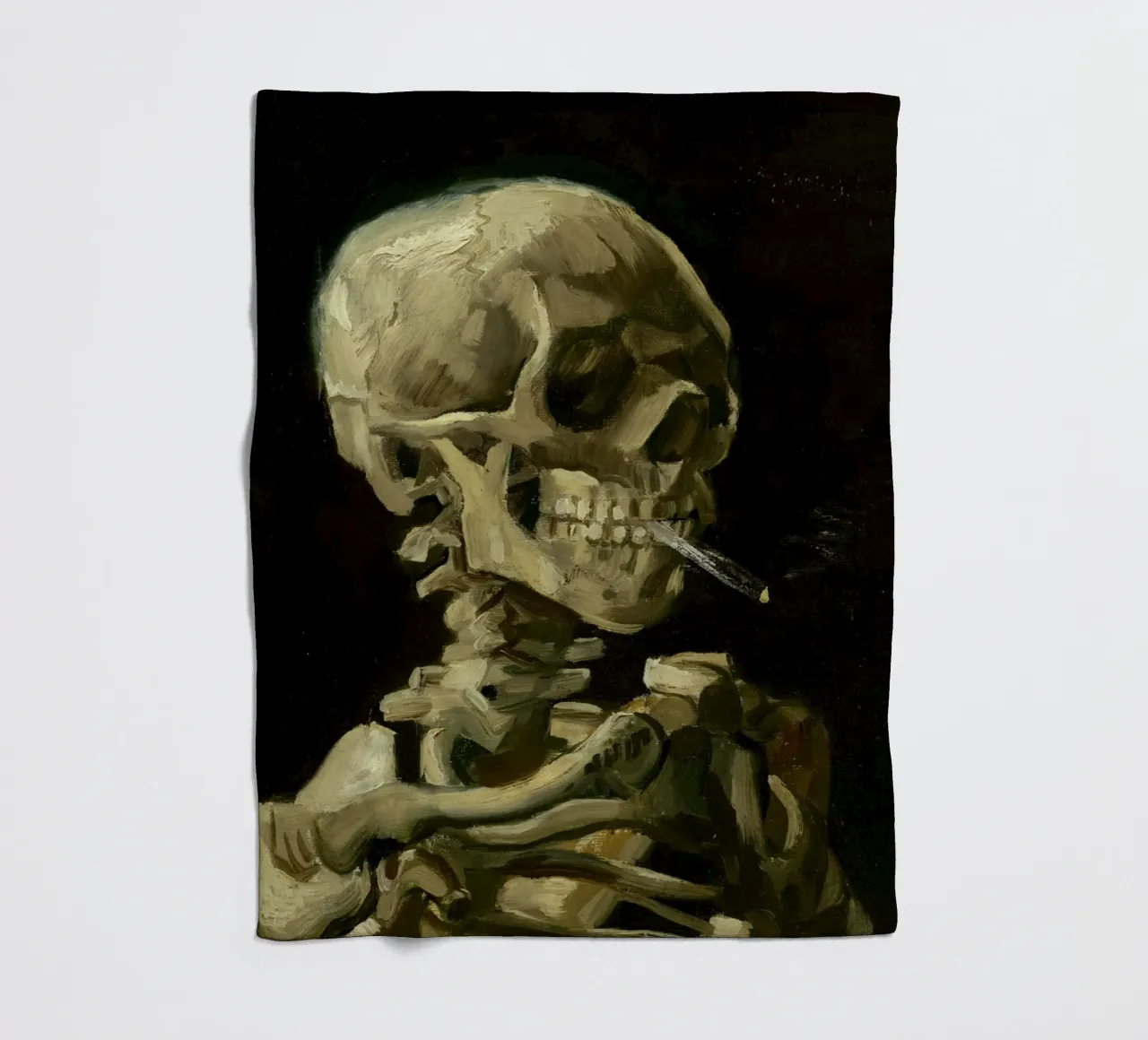 Van Gogh - Teschio con sigaretta - Dark Academia Art coperta in pile da ClubArt