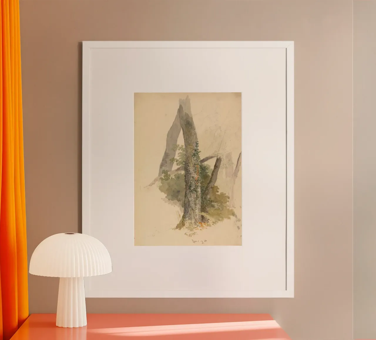 Vintage Mossy Tree Trunk Study - Rustic Nature Art poster by ClubArt