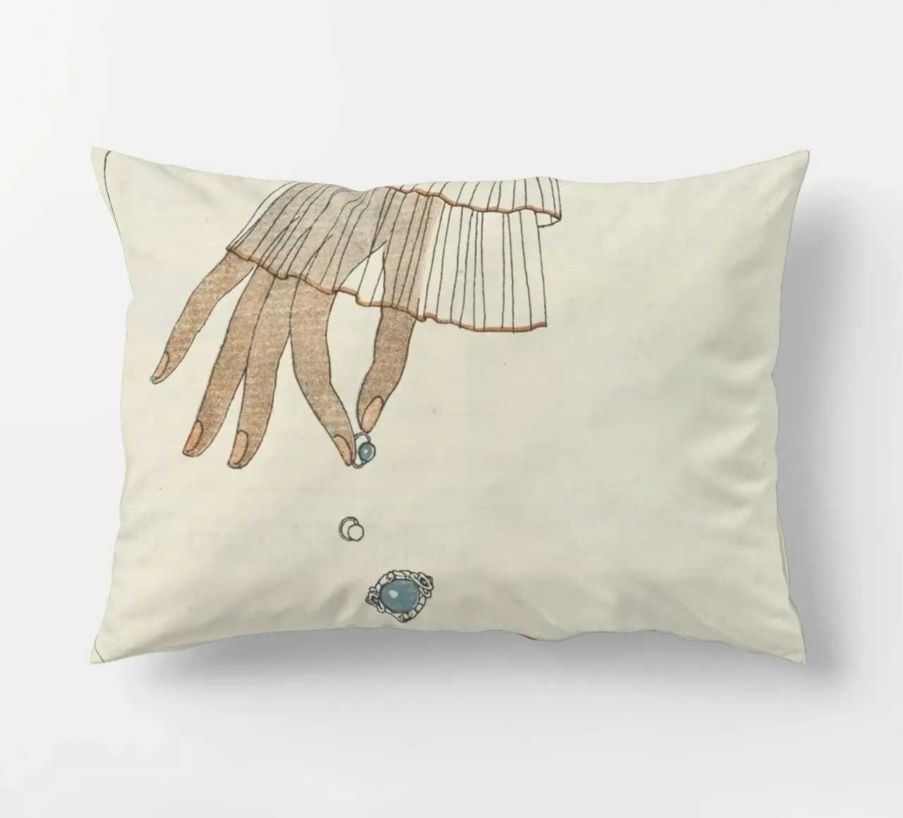 George Barbier - "Perle che cadono a mano" - Moda Art Deco A cuscino da ClubArt