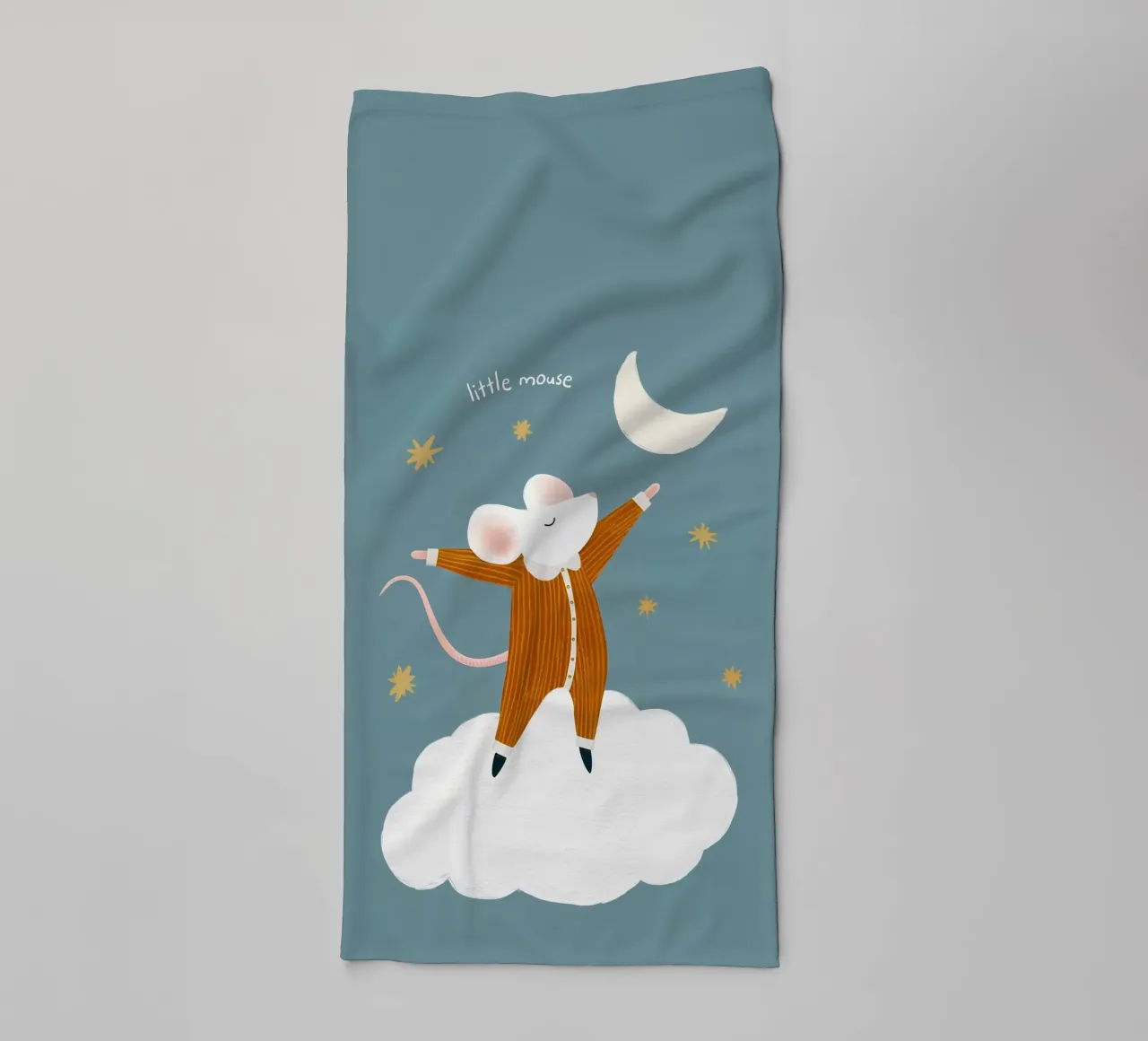 Little Mouse Nursery Print, Playroom Art towel by Little Lola