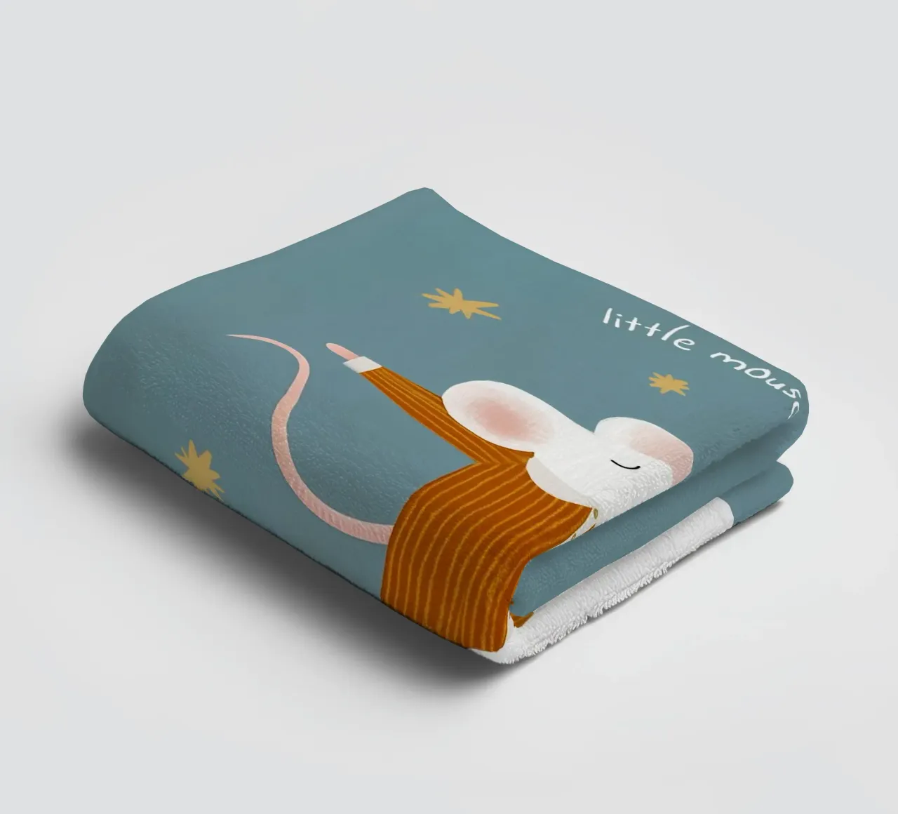 Little Mouse Nursery Print, Playroom Art towel by Little Lola