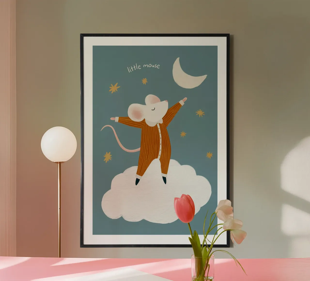 Little Mouse Nursery Print, Arte para el cuarto de juegos poster de Little Lola