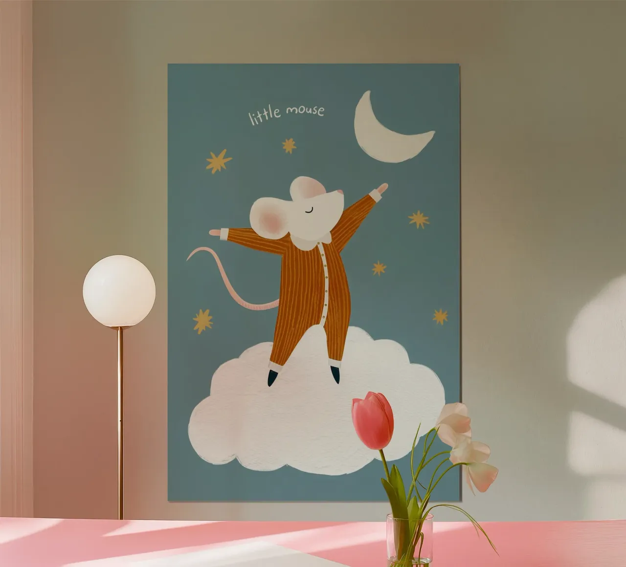 Little Mouse Nursery Print, Arte para el cuarto de juegos poster de Little Lola