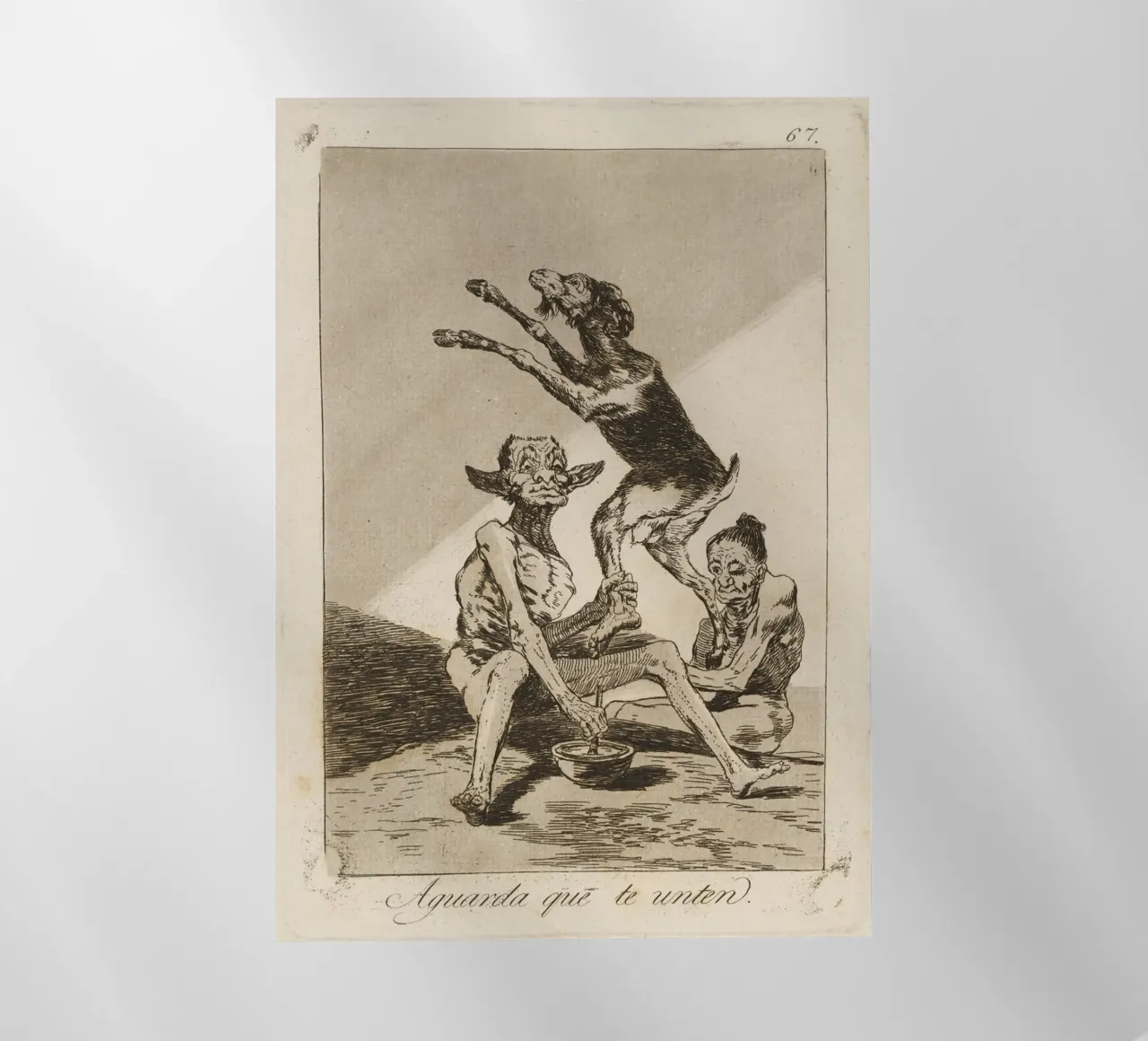 Goya - "Aspettare di essere imbrattati" - Caprichos Dark Art pellicola backlit da ClubArt