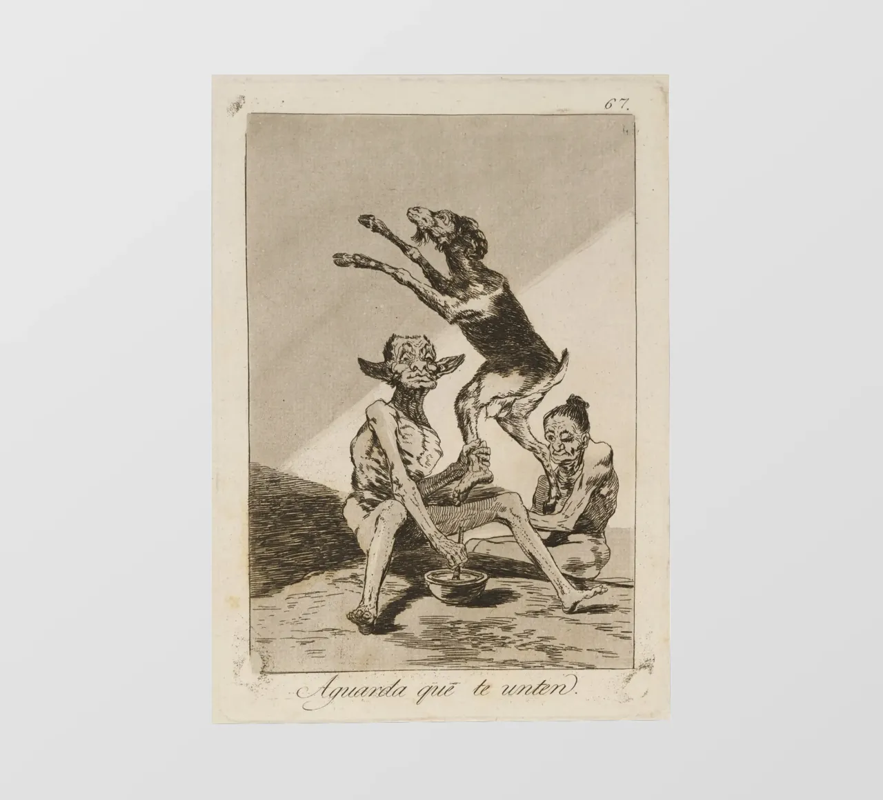 Goya - "Aspettare di essere imbrattati" - Caprichos Dark Art telo in pvc da ClubArt