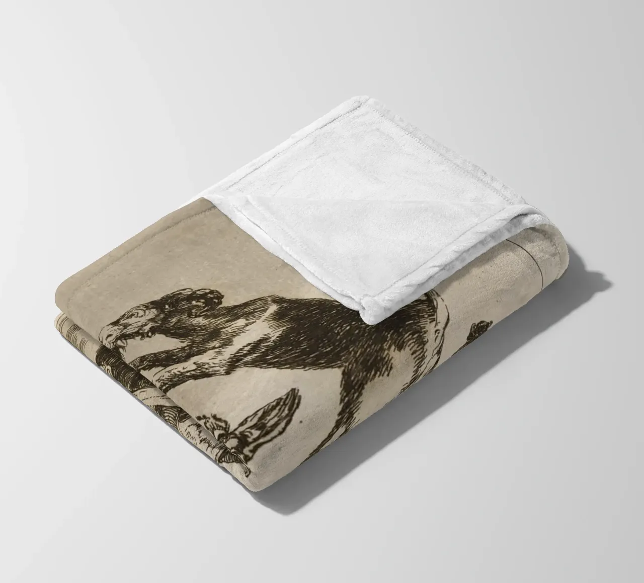 Goya - "Aspettare di essere imbrattati" - Caprichos Dark Art coperta in pile da ClubArt