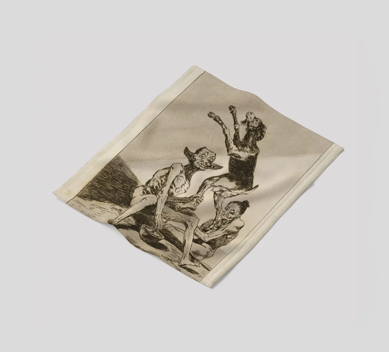 Goya - "Aspettare di essere imbrattati" - Caprichos Dark Art coperta in pile da ClubArt