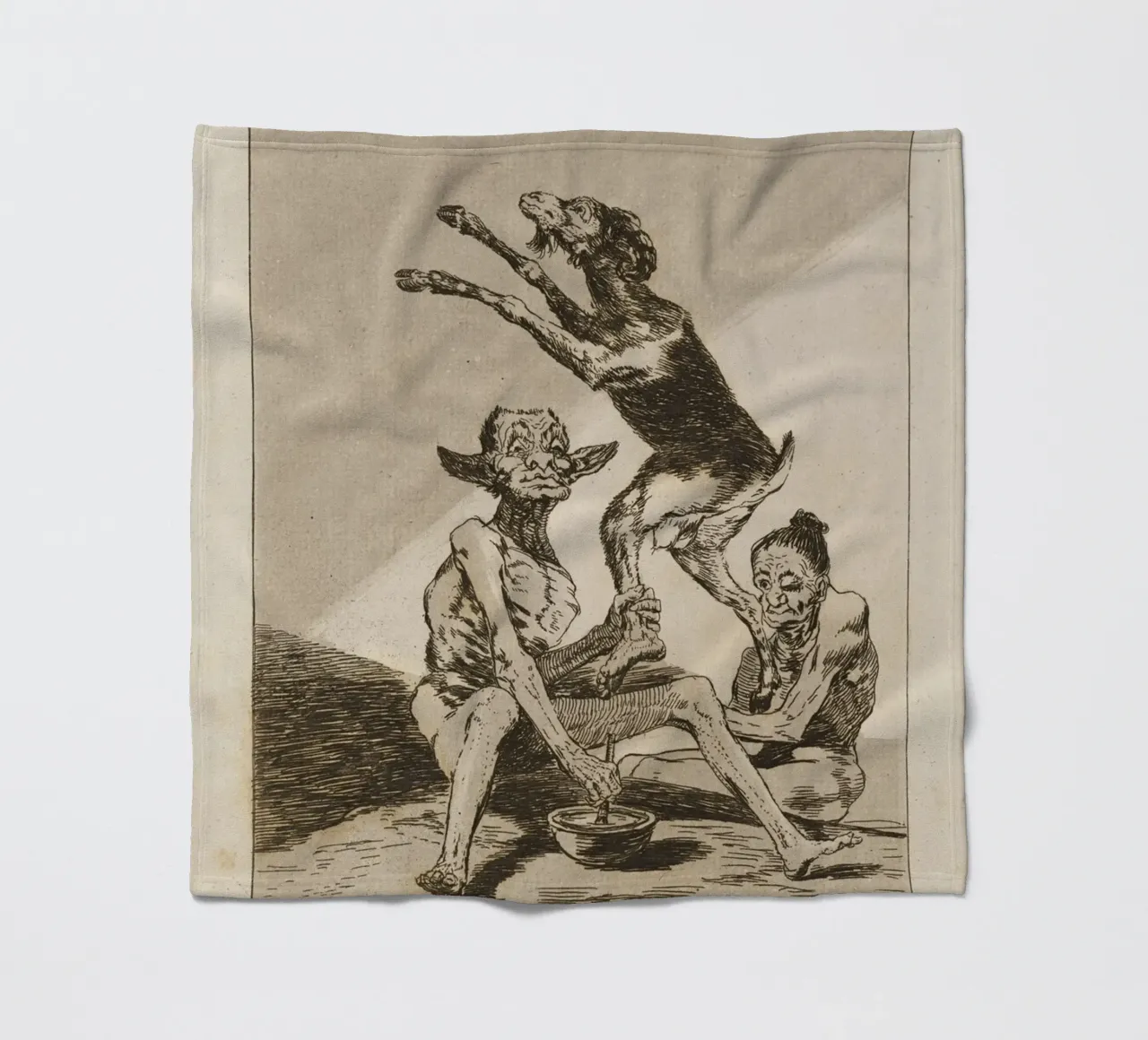 Goya - "Aspettare di essere imbrattati" - Caprichos Dark Art coperta in pile da ClubArt