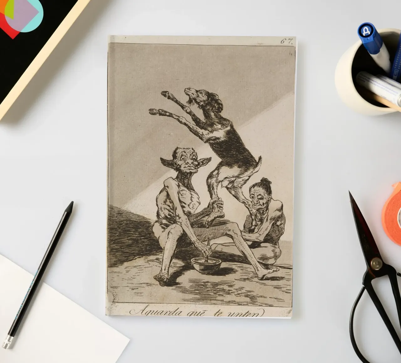 Goya - "Wait to be smeared" - Caprichos Dark Art notebook by ClubArt
