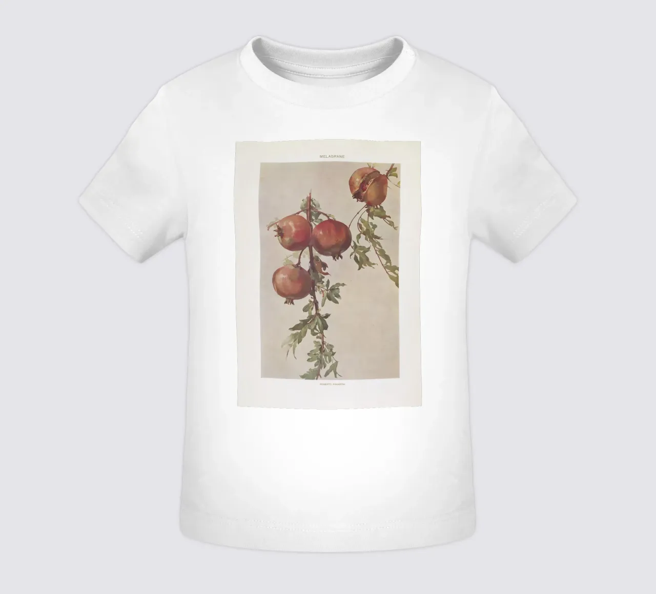 Roberto Franzoni - Vintage Pomegranate Botanical Print maglietta neonato da ClubArt