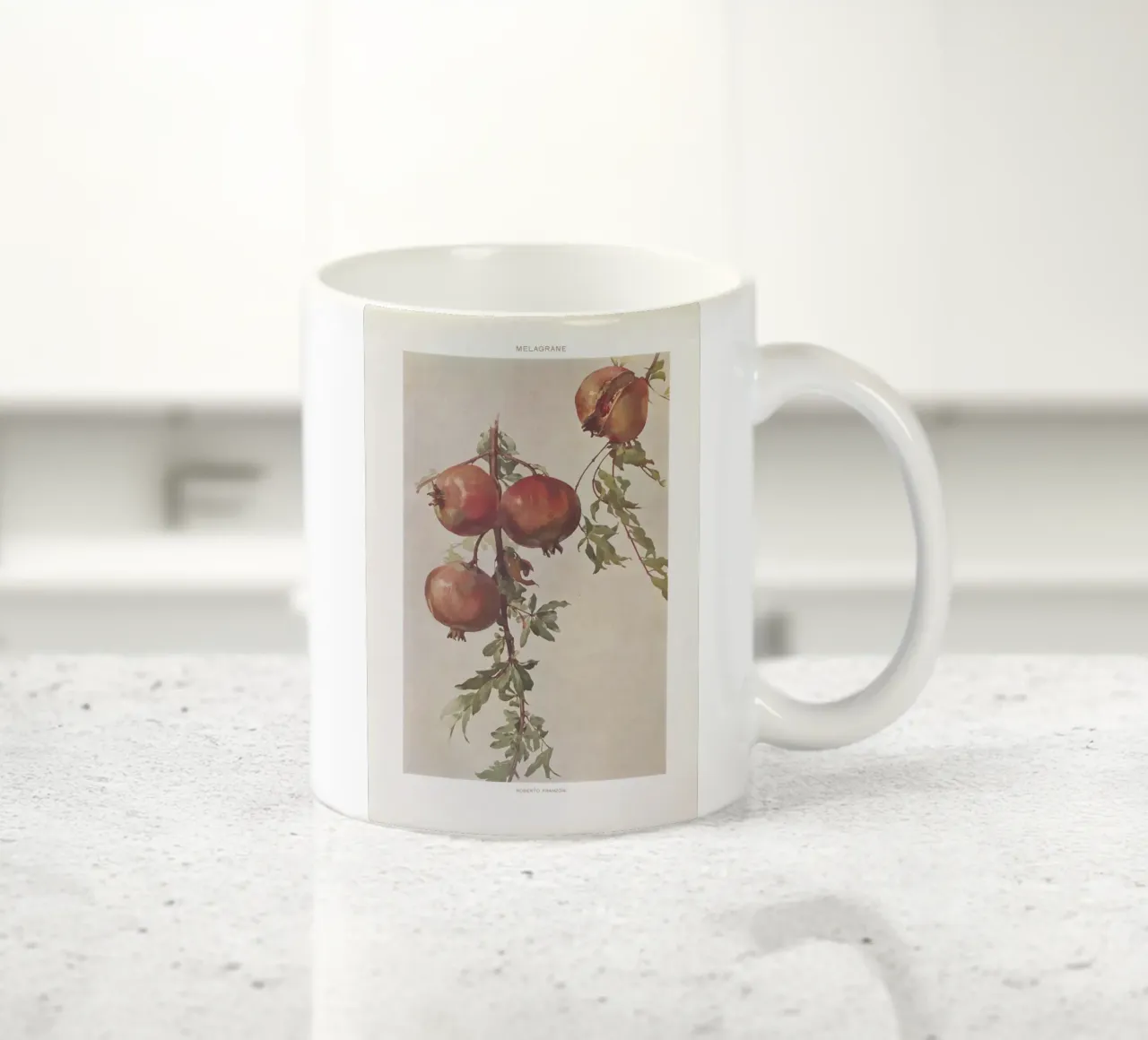 Roberto Franzoni - Vintage Pomegranate Botanical Print tazza in ceramica da ClubArt