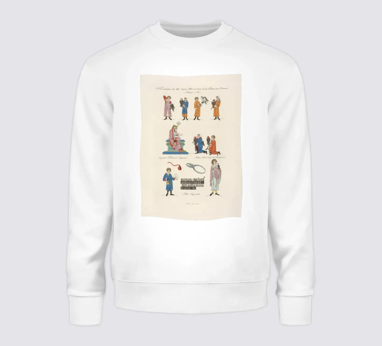 Vintage 13th C. Falconers - Medieval Hunter Art Print sudadera de ClubArt