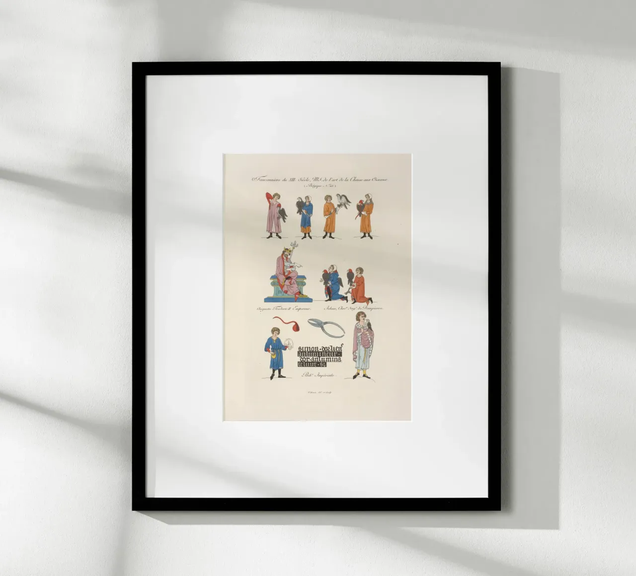 Vintage 13th C. Falconers - Medieval Hunter Art Print hahnemühle de ClubArt