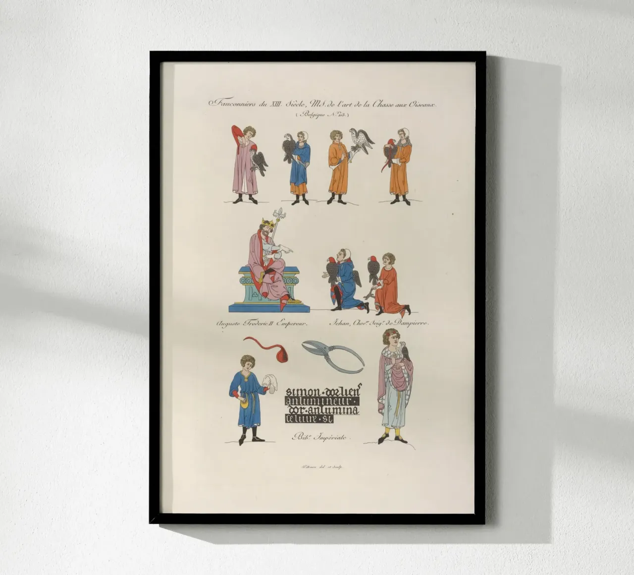 Vintage 13th C. Falconers - Medieval Hunter Art Print hahnemühle de ClubArt