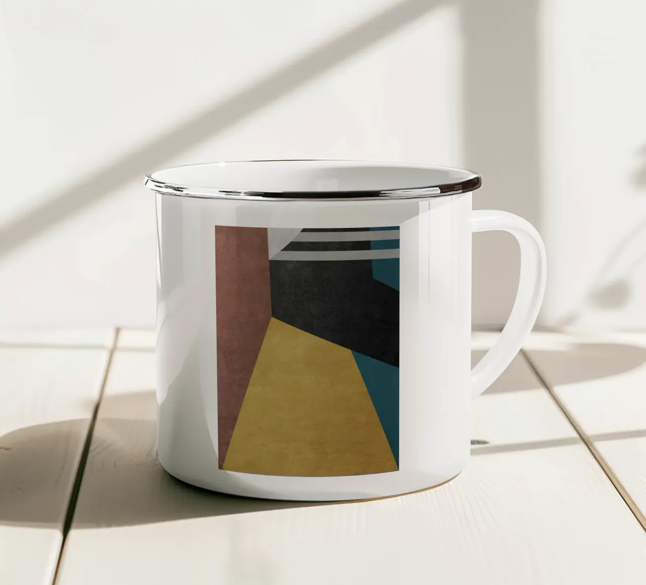 geometric art fashion lines tazza in smalto da vintageshop