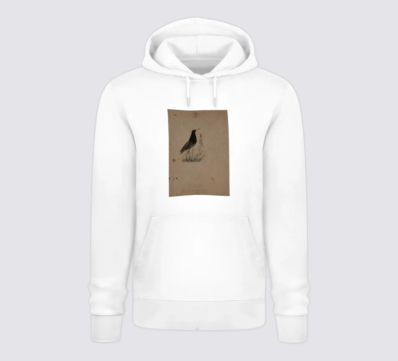 Silhouette di uccello piovanello d'annata - Incisione naturalistica felpa con cappuccio da ClubArt