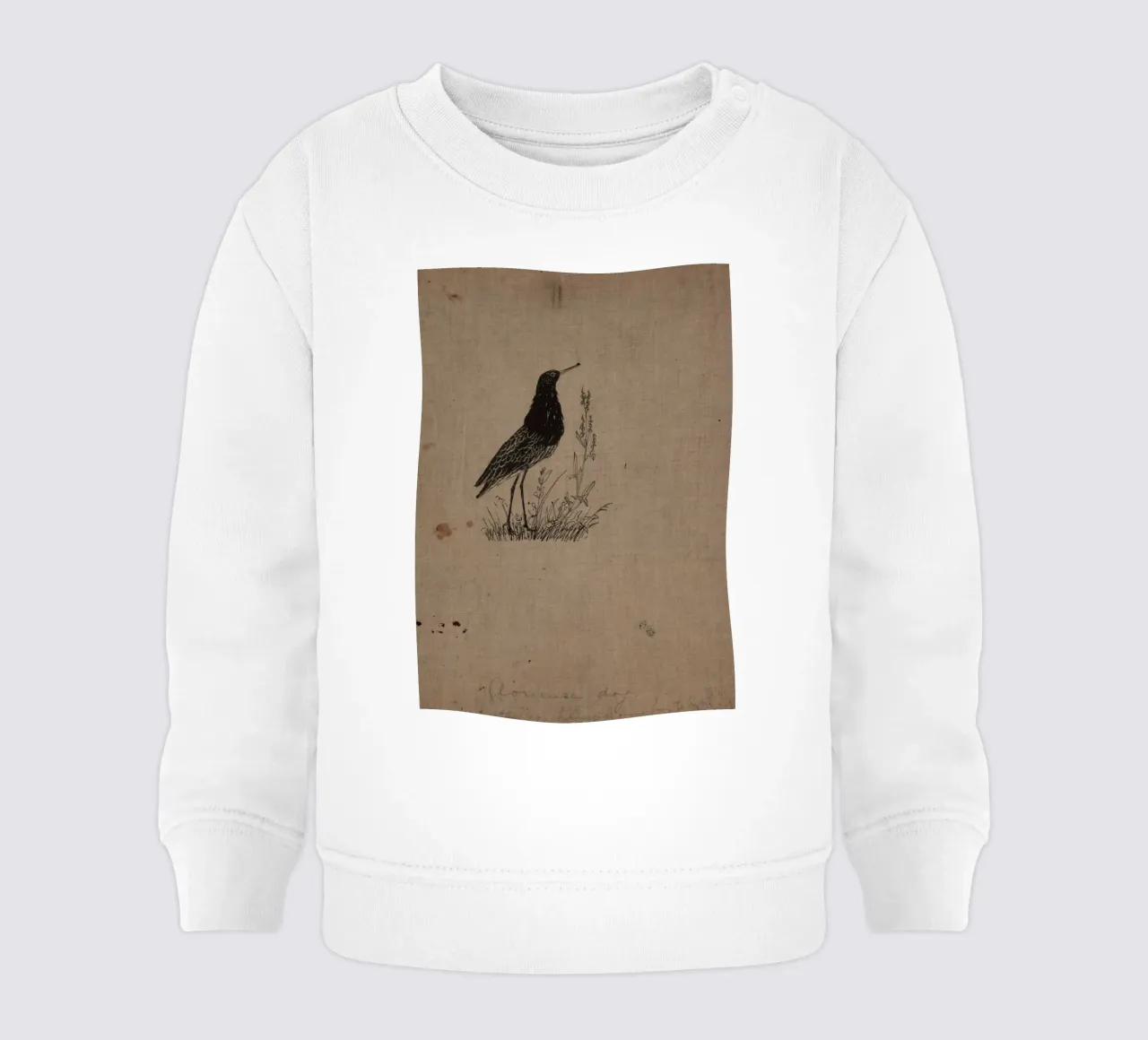 Silhouette di uccello piovanello d'annata - Incisione naturalistica felpa neonato da ClubArt