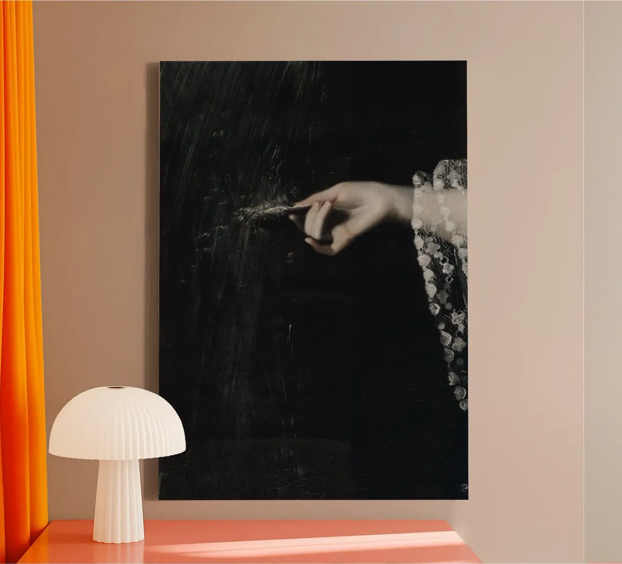 Piume e pizzi d'epoca - Arte estetica di Dark Academia tela con Cornice a cassetta da ClubArt