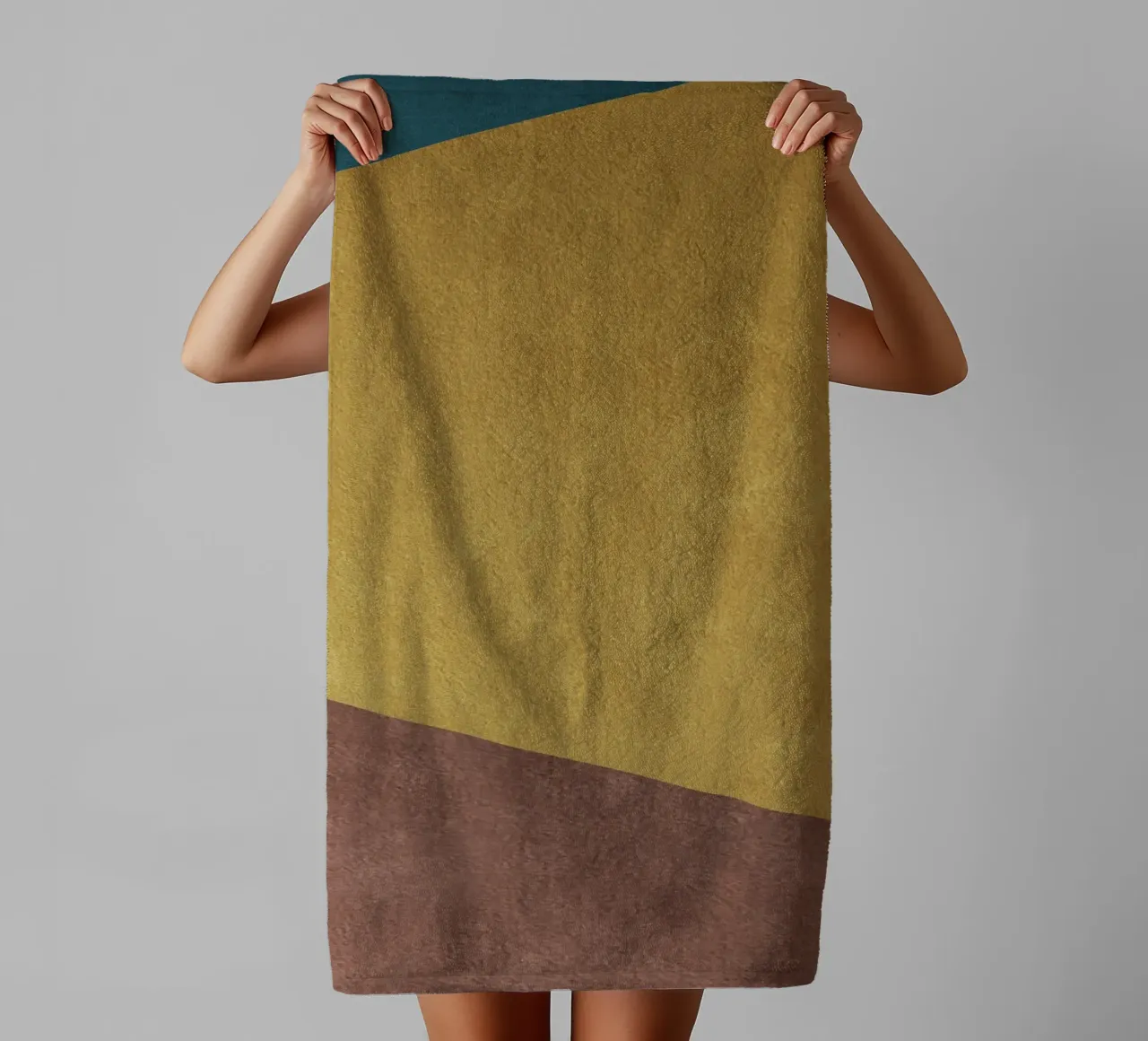 geometric art 3 colors towel by vintageshop