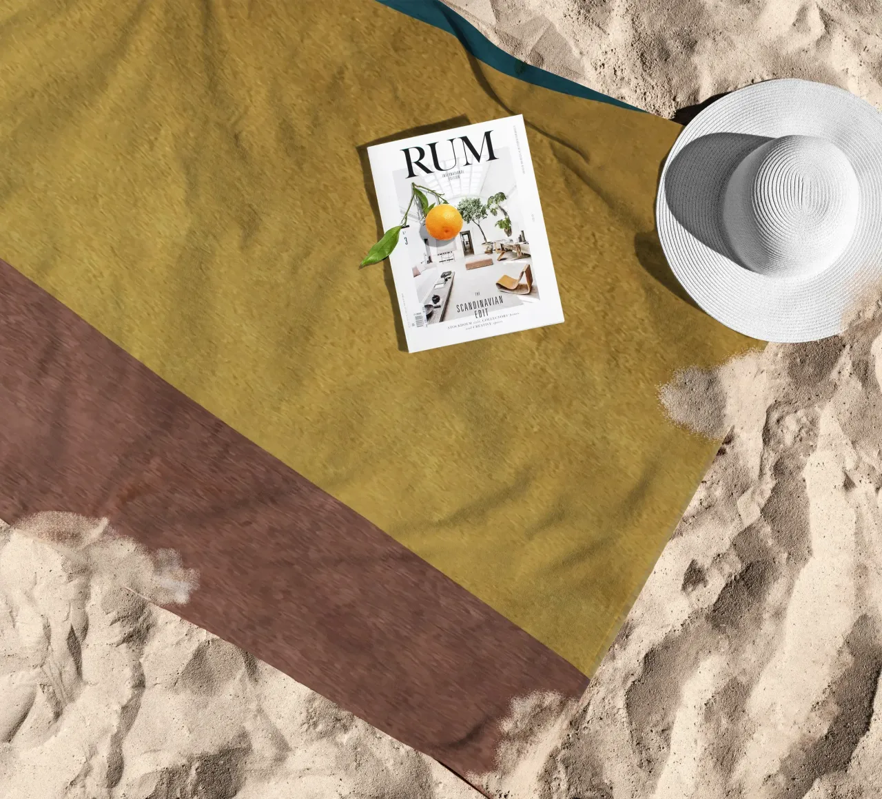 geometric art 3 colors telo mare da vintageshop