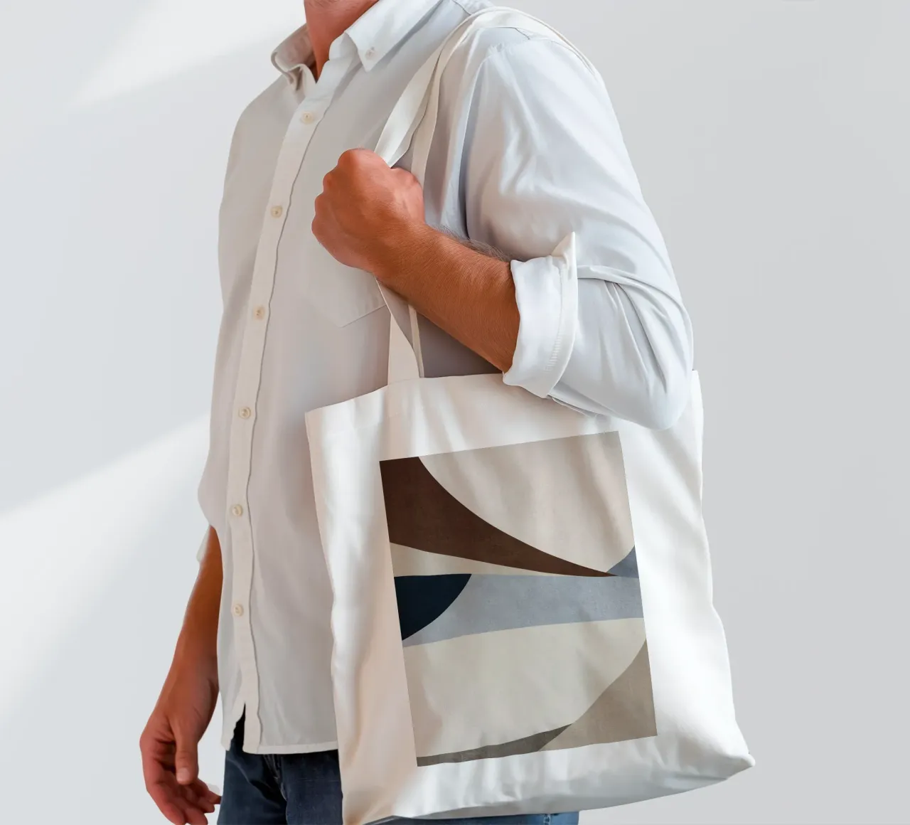 geometric art shapes borsa in juta da vintageshop