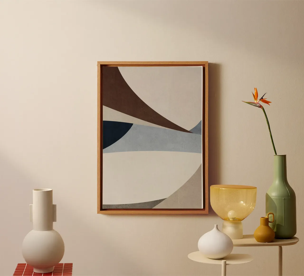 geometric art shapes tela con Cornice a cassetta da vintageshop