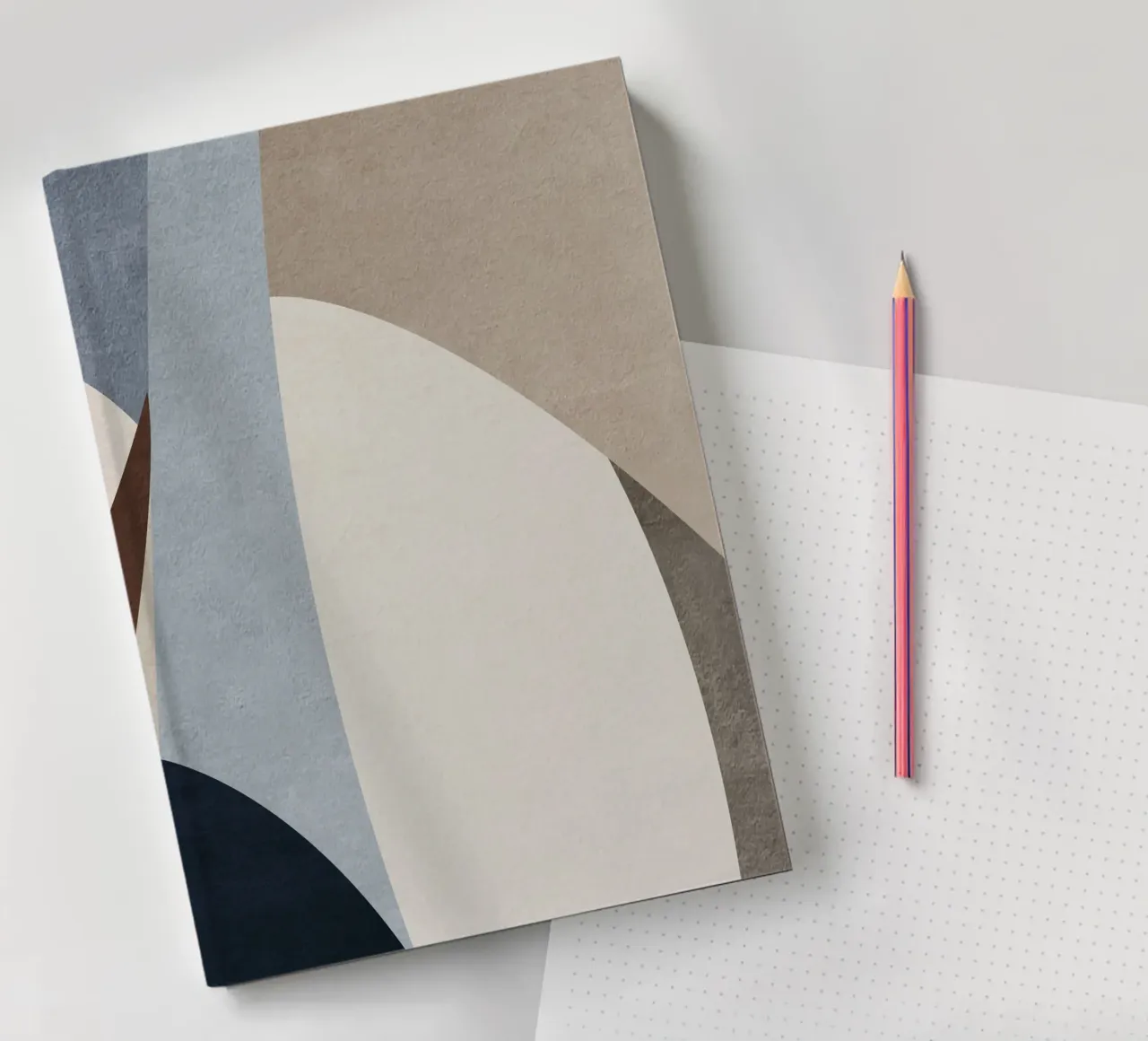 geometric art gray shapes notebook by vintageshop