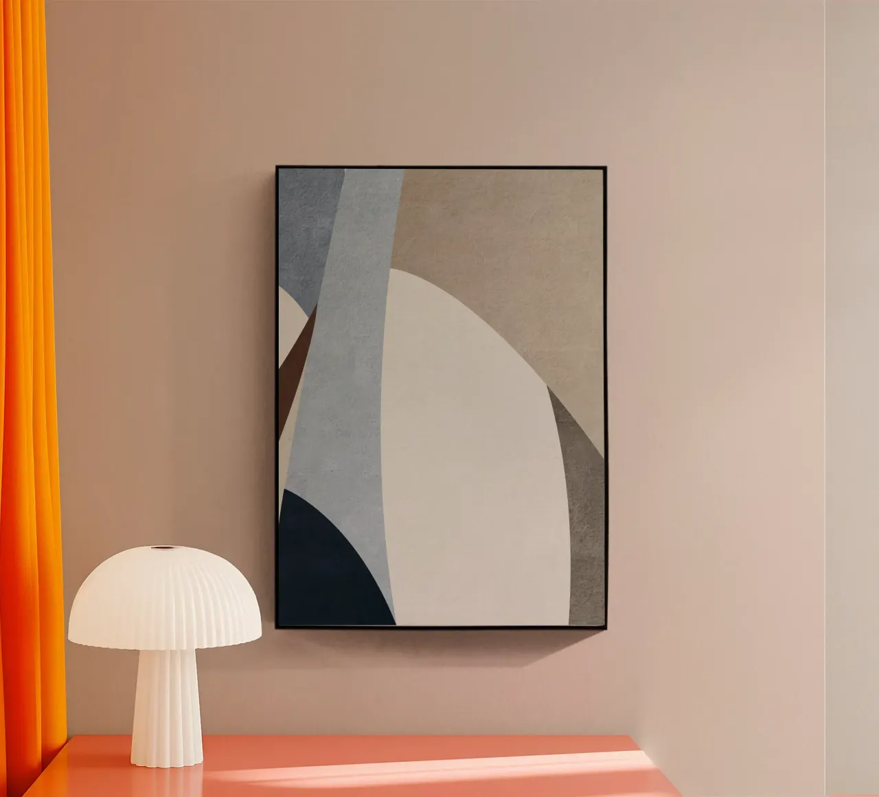 geometric art gray shapes plexiglass da vintageshop