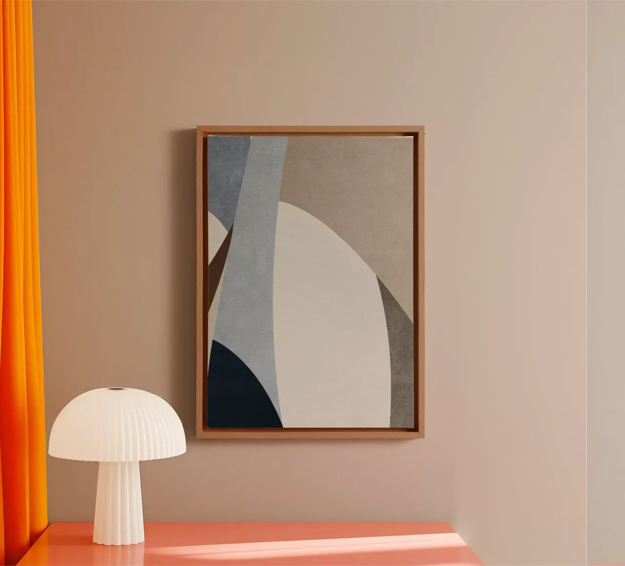 geometric art gray shapes tela con Cornice a cassetta da vintageshop
