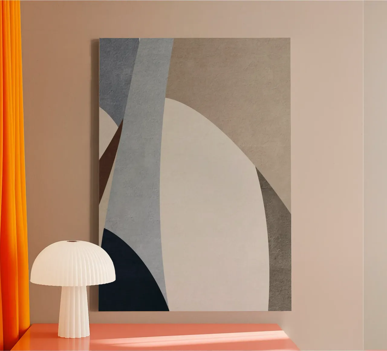 geometric art gray shapes tela con Cornice a cassetta da vintageshop