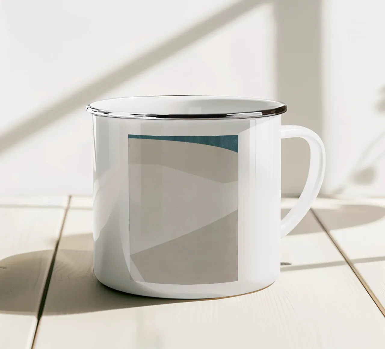 monochrome geometric art tazza in smalto da vintageshop