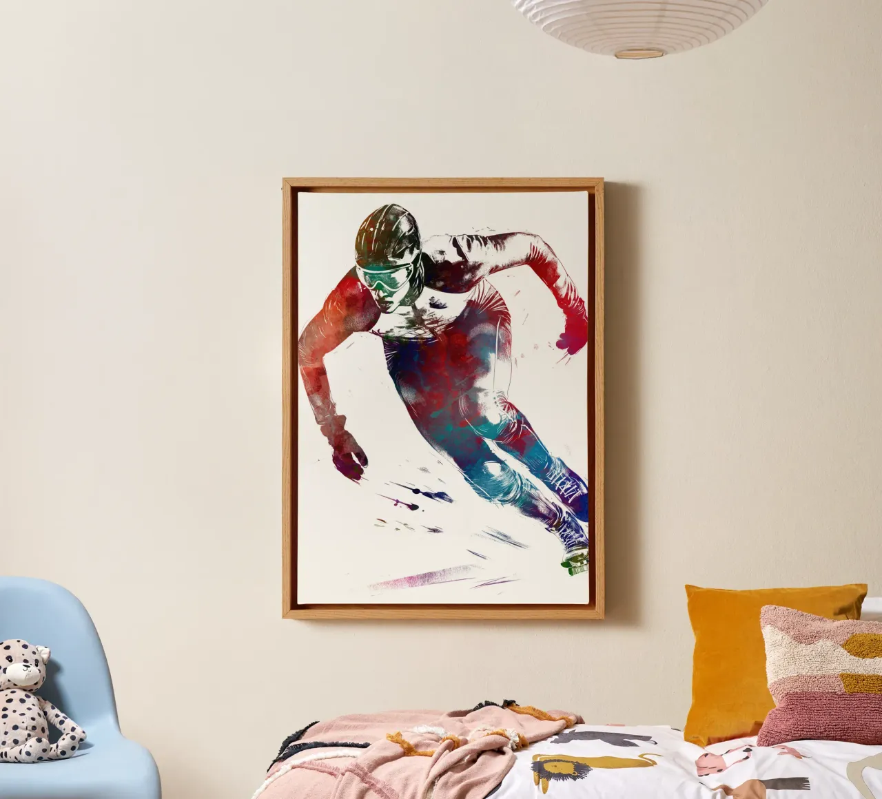Kunstschaatsen wit canvas met Baklijst van SPORT