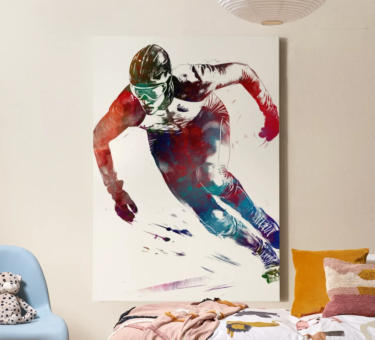 Kunstschaatsen wit canvas met Baklijst van SPORT